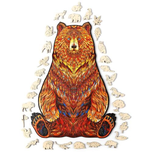 Bozontos Medve különleges fa puzzle (158 db-os, 14+) egyben